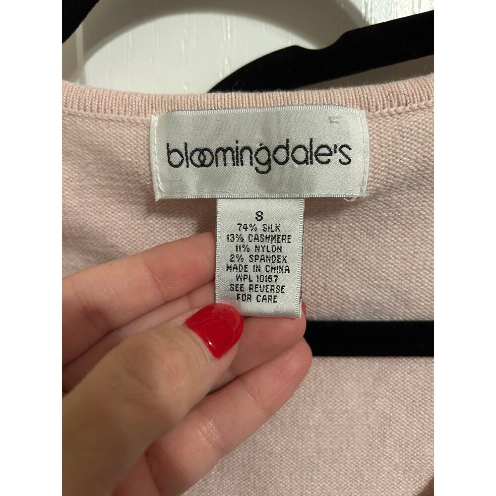 Bloomingdale's Size Small Light Pink Silk & Cashmere Set - Picture 6 of 6